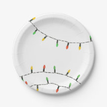 Christmas Lights Paper Plate