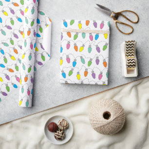 Christmas lights pattern wrapping paper