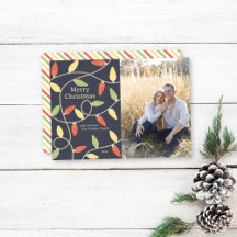 Christmas Lights Photo Card - Vintage Style