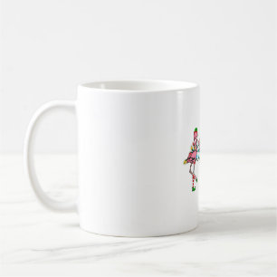 Christmas Lights Pink Flamingo Santa Hat Holiday X Coffee Mug