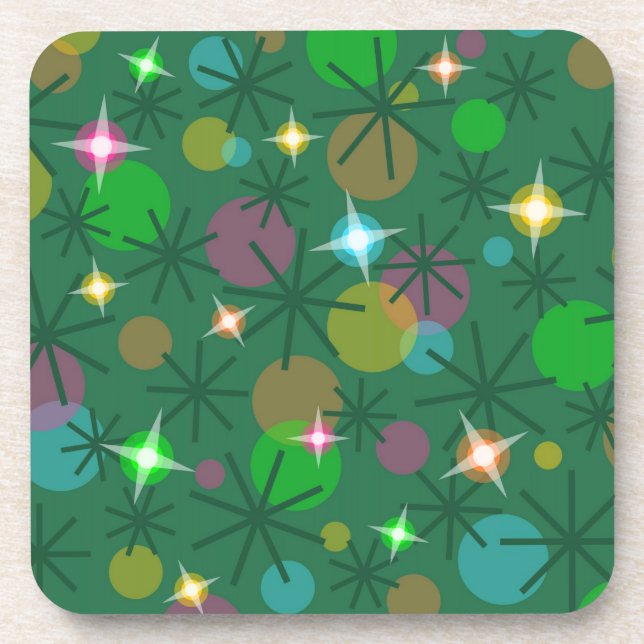 Christmas Lights plastic coaster (Front)