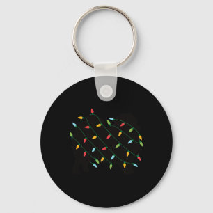 Christmas Lights Pomeranian  Cute Gift for Dog Lov Key Ring