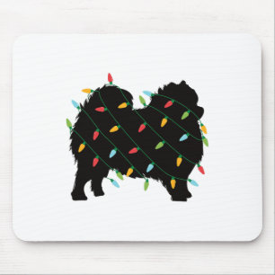 Christmas Lights Pomeranian Cute Gift For Dog Love Mouse Mat