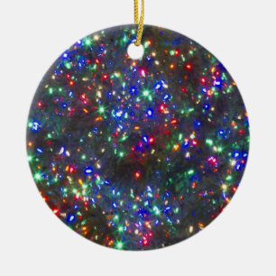 Christmas lights, Portland, Oregon Ceramic Tree Decoration