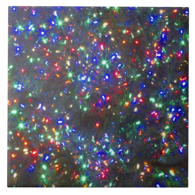 Christmas lights, Portland, Oregon Tile (Front)