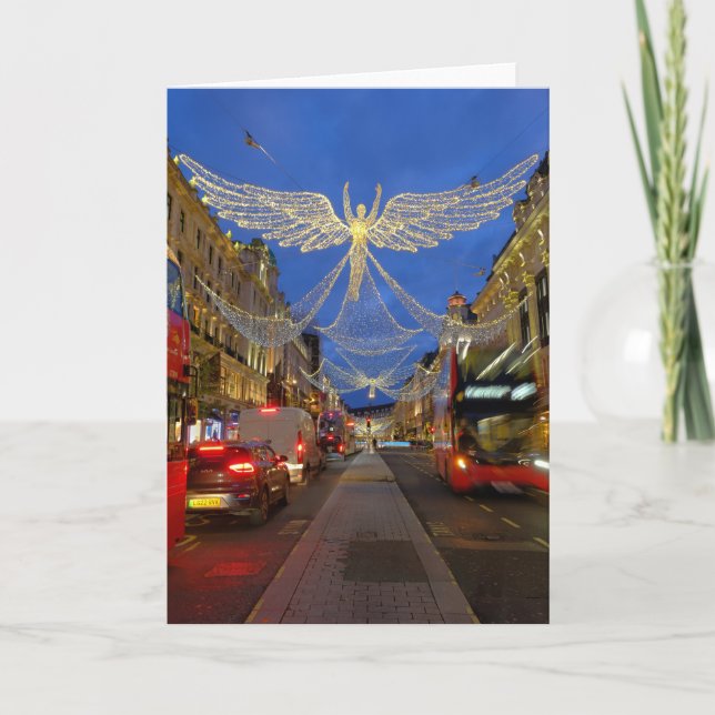 Christmas Lights, Regent Street, London  Card (Front)