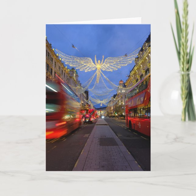 Christmas Lights, Regent Street, London  Card (Front)