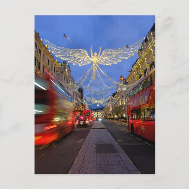 Christmas Lights, Regent Street, London Postcard (Front)