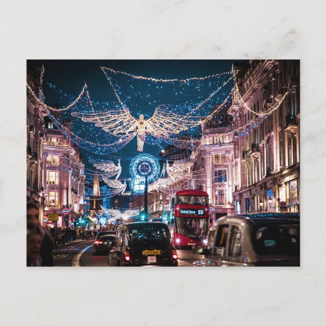 CHRISTMAS LIGHTS - REGENT STREET, LONDON, UK POSTCARD (Front)