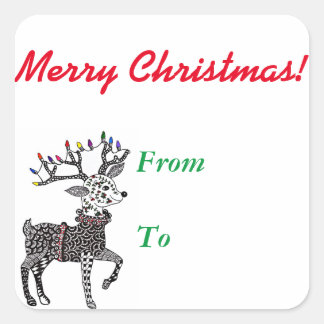Christmas Lights Reindeer Stickers