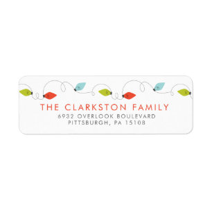 Christmas lights return address label
