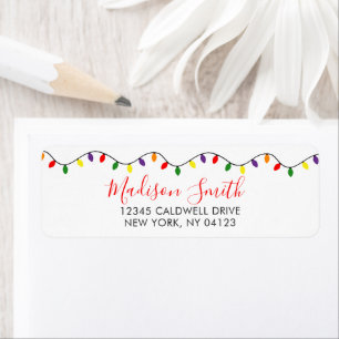 Christmas Lights Return Address Label
