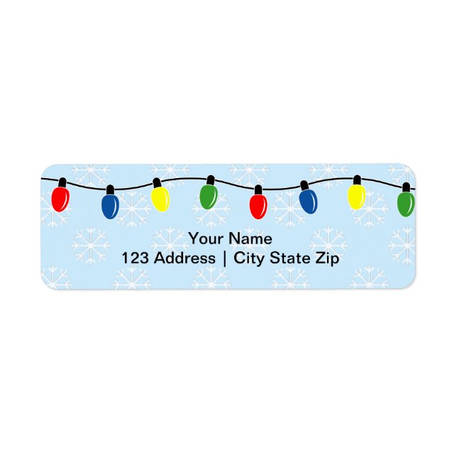 Christmas lights return address labels (Front)
