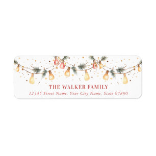 Christmas Lights Return Address Labels