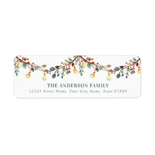 Christmas Lights Return Address Labels