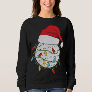 Christmas Lights Santa Hat Golf Ball Funny Sports  Sweatshirt