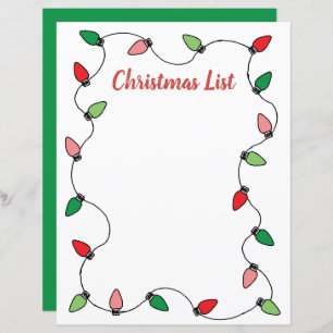 Christmas Lights Santa Wish List TemplateChristmas