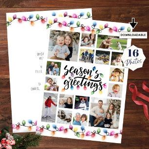 Christmas Lights Seasons Greetings 16 Photos Holiday Card
