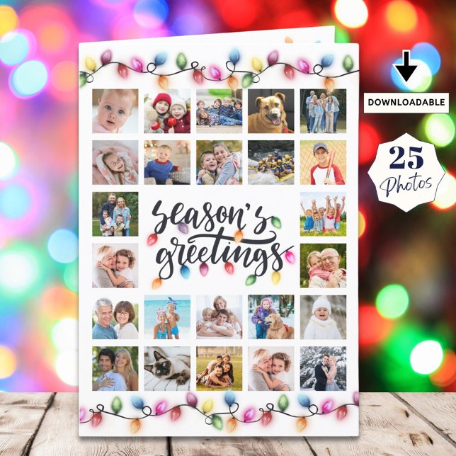 Christmas Lights Seasons Greetings 26 Photos Holiday Card (Creator Uploaded)