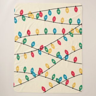 Christmas Lights Sherpa Blanket