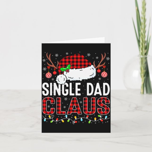 Christmas Lights Single Dad Claus Family Matching  Card (Front)
