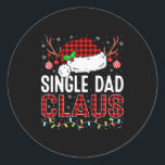 Christmas Lights Single Dad Claus Family Matching  Classic Round Sticker<br><div class="desc">Christmas Lights Single Dad Claus Family Matching Pajama</div>