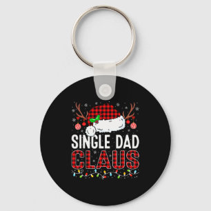Christmas Lights Single Dad Claus Family Matching Key Ring