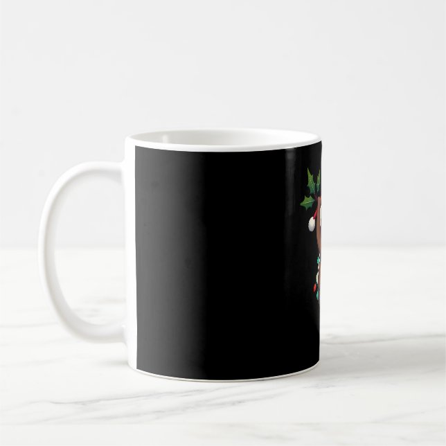 Christmas Lights Sloth Wearing Xmas Hat - Sloth Lo Coffee Mug (Left)