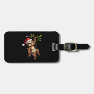 Christmas Lights Sloth Wearing Xmas Hat - Sloth Lo Luggage Tag