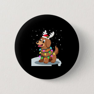 Christmas Lights Soft Coated Wheaten Terrier Dog T 6 Cm Round Badge