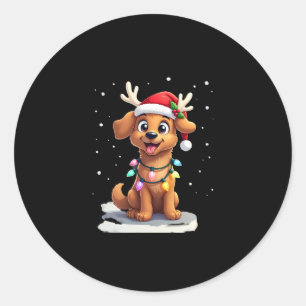 Christmas Lights Soft Coated Wheaten Terrier Dog T Classic Round Sticker