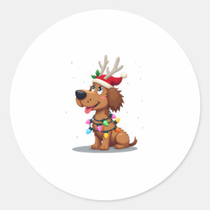 Christmas Lights Soft Coated Wheaten Terrier Dog T Classic Round Sticker