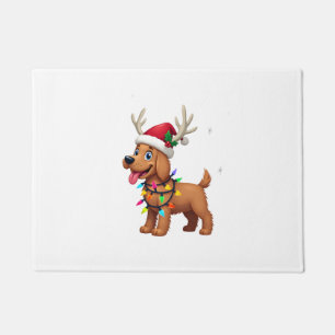Christmas Lights Soft Coated Wheaten Terrier Dog T Doormat