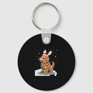 Christmas Lights Soft Coated Wheaten Terrier Dog T Key Ring