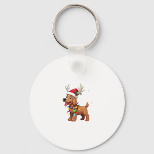 Christmas Lights Soft Coated Wheaten Terrier Dog T Key Ring