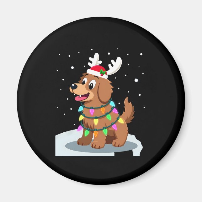 Christmas Lights Soft Coated Wheaten Terrier Dog T Magnet (Front)