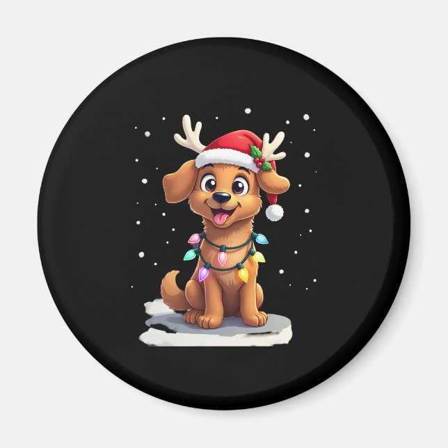 Christmas Lights Soft Coated Wheaten Terrier Dog T Magnet (Front)