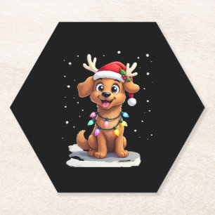 Christmas Lights Soft Coated Wheaten Terrier Dog T Paper Coaster