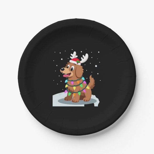 Christmas Lights Soft Coated Wheaten Terrier Dog T Paper Plate (Front)
