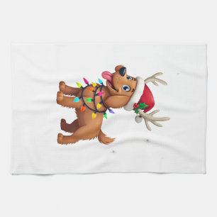 Christmas Lights Soft Coated Wheaten Terrier Dog T Tea Towel