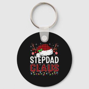 Christmas Lights Stepdad Claus Family Matching Xma Key Ring