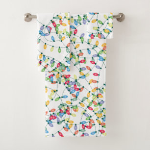 Christmas Lights Tangled Bath Towel Set