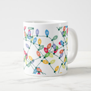 Christmas Lights Tangled Large Coffee Mug