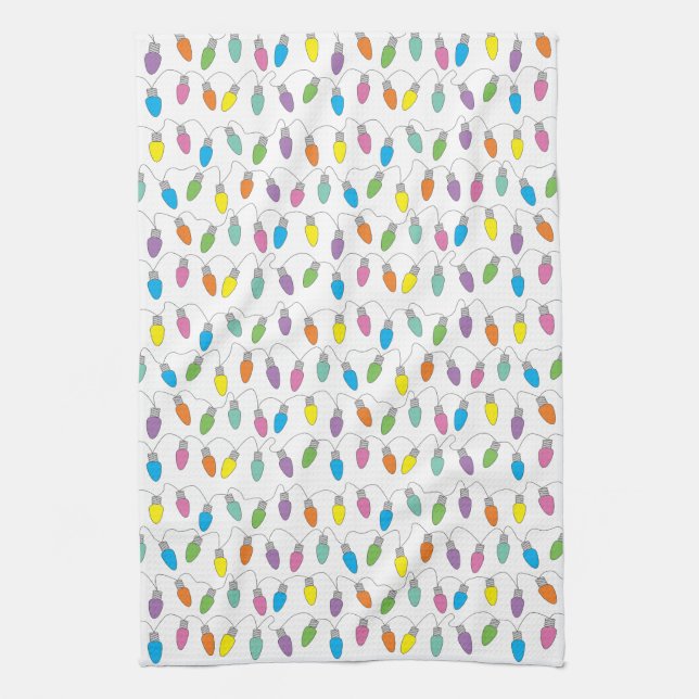 Christmas lights tea towel (Vertical)
