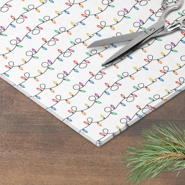 Christmas Lights Tissue Paper (Festive Holiday Christmas String Lights Tissue Paper)
