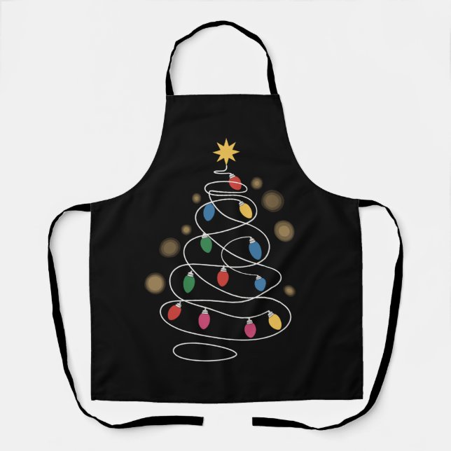 Christmas Lights Tree  Apron (Front)