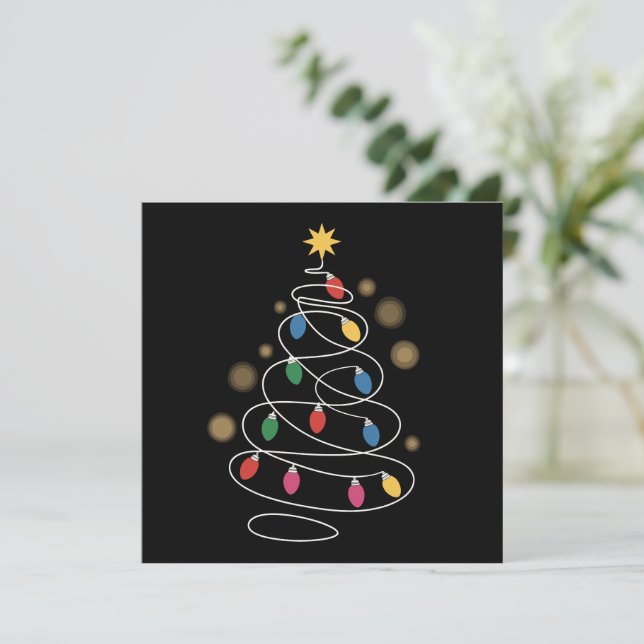 Christmas Lights Tree  Holiday Card (Standing Front)