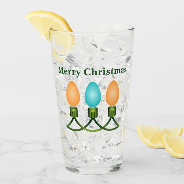 Christmas Lights Trio Orange and Blue Glass (Front Ice)