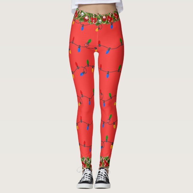 Christmas Lights - Ugly Christmas Yoga Leggings (Front)