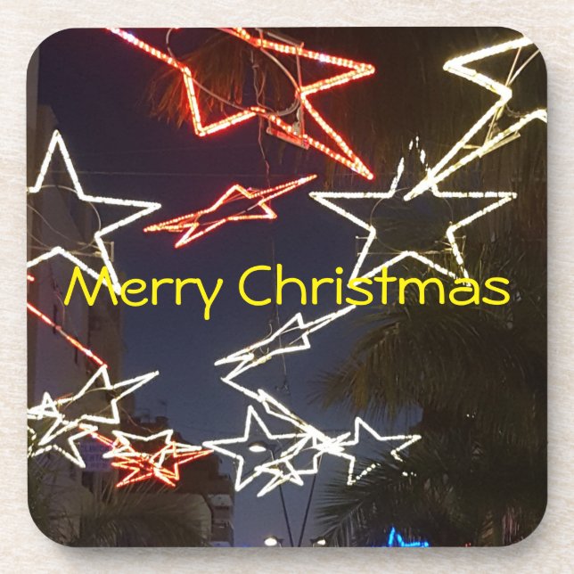 Christmas lights view coasters (Front)